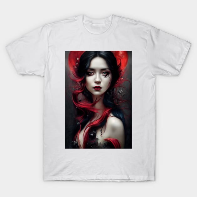 Witch Of The Crimson Rain T-Shirt by phxartisans